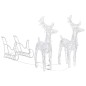 vidaXL Reno y trineo adorno navideño 160 LEDs acrílico 130 cm vidaXL Reno y trineo adorno navideño 160 LEDs acrílico 130 cm
