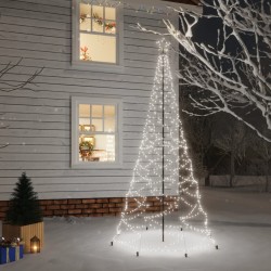 vidaXL Árbol de Navidad con poste de metal 500 LEDs blanco frío 3 m