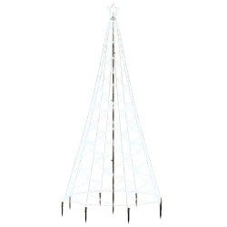 vidaXL Árbol de Navidad con poste de metal 500 LEDs blanco frío 3 m