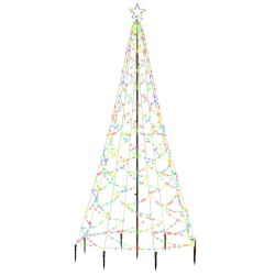 vidaXL Árbol de Navidad con poste de metal 500 LEDs de colores 3 m