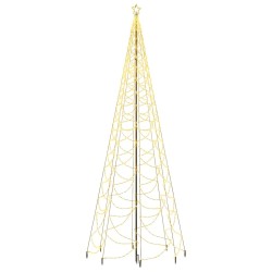 vidaXL Árbol de Navidad con poste de metal 1400 LEDs blanco cálido 5 m