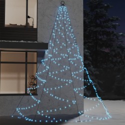 vidaXL Árbol de pared con gancho metálico 720 LED blanco frío 5 m 