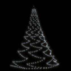 vidaXL Árbol de pared con gancho metálico 720 LED blanco frío 5 m 