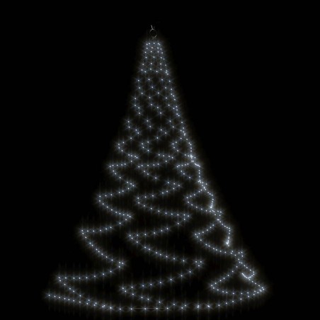 vidaXL Árbol de pared con gancho metálico 720 LED blanco frío 5 m 