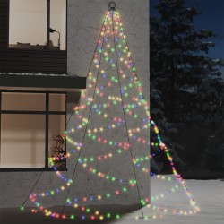 vidaXL Árbol de pared con gancho metálico 720 LED colorido 5 m 