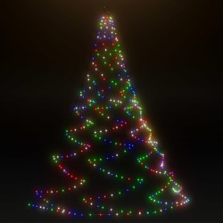 vidaXL Árbol de pared con gancho metálico 720 LED colorido 5 m 