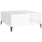 vidaXL Mesa de centro madera contrachapada blanco brillo 80x80x36,5 cm vidaXL Mesa de centro madera contrachapada blanco brillo 80x80x36,5 cm