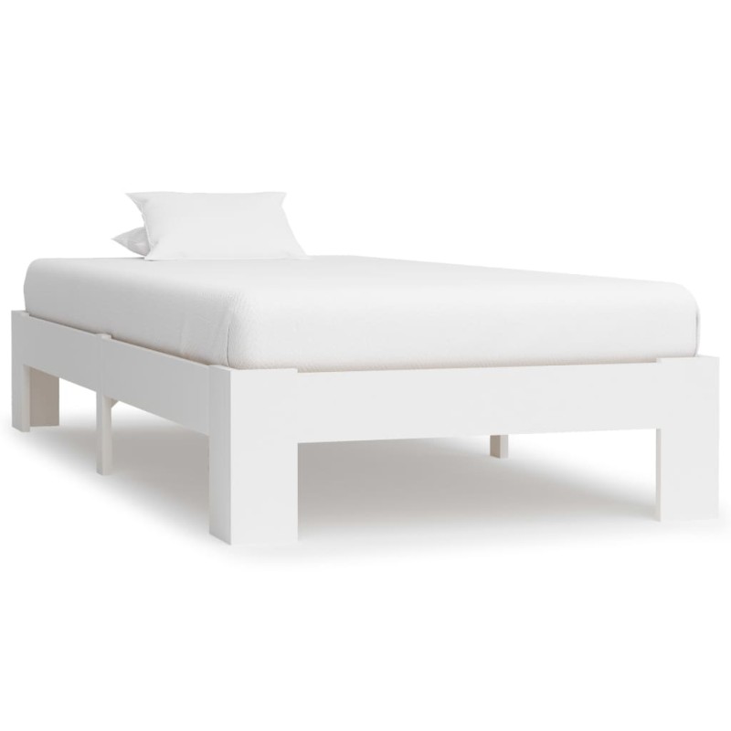 vidaXL Estructura de cama de madera maciza de pino blanco 90x200 cm