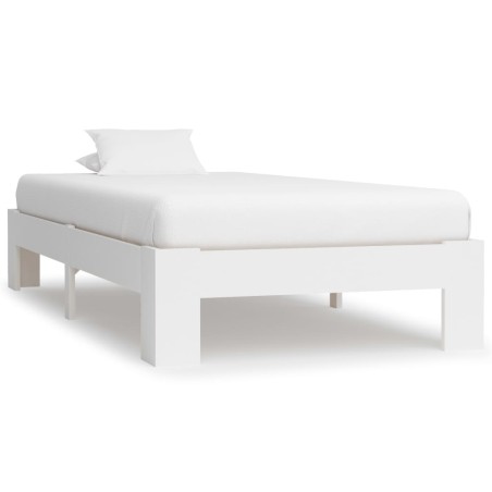 vidaXL Estructura de cama de madera maciza de pino blanco 90x200 cm