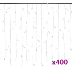 vidaXL Cortina luces carámbano 10 m 400 LEDs de colores 8 funciones