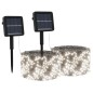vidaXL Tiras de luces solares LED 2 uds blanco frío interior/exterior vidaXL Tiras de luces solares LED 2 uds blanco frío interior/exterior