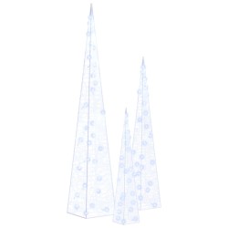 vidaXL Set de cono de luz LED decorativo acrílico azul 30/45/60cm