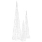 vidaXL Set de cono de luz LED decorativo acrílico azul 30/45/60cm vidaXL Set de cono de luz LED decorativo acrílico azul 30/45/60cm