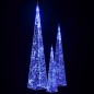 vidaXL Set de cono de luz LED decorativo acrílico azul 30/45/60cm vidaXL Set de cono de luz LED decorativo acrílico azul 30/45/60cm