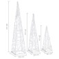 vidaXL Set de cono de luz LED decorativo acrílico azul 30/45/60cm vidaXL Set de cono de luz LED decorativo acrílico azul 30/45/60cm