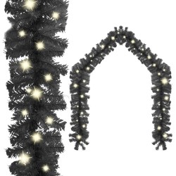 vidaXL Guirnalda de Navidad con luces LED negro 20 m