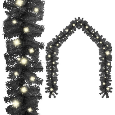 vidaXL Guirnalda de Navidad con luces LED negro 20 m