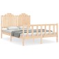 vidaXL Estructura de cama con cabecero madera maciza 140x200 cm vidaXL Estructura de cama con cabecero madera maciza 140x200 cm