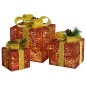 vidaXL Caja regalo decorativa Navidad 3 pzas rojo exterior/interior vidaXL Caja regalo decorativa Navidad 3 pzas rojo exterior/interior