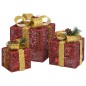 vidaXL Caja regalo decorativa Navidad 3 pzas rojo exterior/interior vidaXL Caja regalo decorativa Navidad 3 pzas rojo exterior/interior