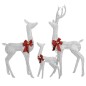 vidaXL Figuras familia de renos de Navidad blanco y plateado 201 LED vidaXL Figuras familia de renos de Navidad blanco y plateado 201 LED