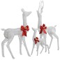 vidaXL Figuras familia de renos de Navidad blanco y plateado 201 LED vidaXL Figuras familia de renos de Navidad blanco y plateado 201 LED