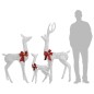 vidaXL Figuras familia de renos de Navidad blanco y plateado 201 LED vidaXL Figuras familia de renos de Navidad blanco y plateado 201 LED