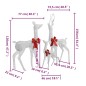 vidaXL Figuras familia de renos de Navidad blanco y plateado 201 LED vidaXL Figuras familia de renos de Navidad blanco y plateado 201 LED