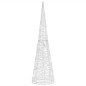 vidaXL Pirámide decorativa cono acrílico luces LED blanco frío 90 cm vidaXL Pirámide decorativa cono acrílico luces LED blanco frío 90 cm