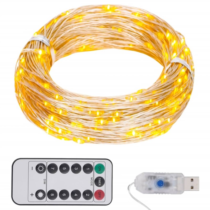 vidaXL Tira de luces con 150 LED blanco cálido PVC 15 m vidaXL Tira de luces con 150 LED blanco cálido PVC 15 m