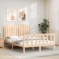 vidaXL Estructura de cama con cabecero madera maciza 140x200 cm vidaXL Estructura de cama con cabecero madera maciza 140x200 cm