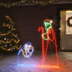 vidaXL Figuras de Navidad de María y José con 264 LED 40x55&38x100 cm