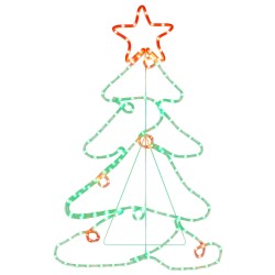vidaXL Figura de árbol de Navidad con 144 LED 88x56 cm