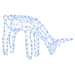 vidaXL Figura de reno de Navidad blanco cálido 73x31x45 cm