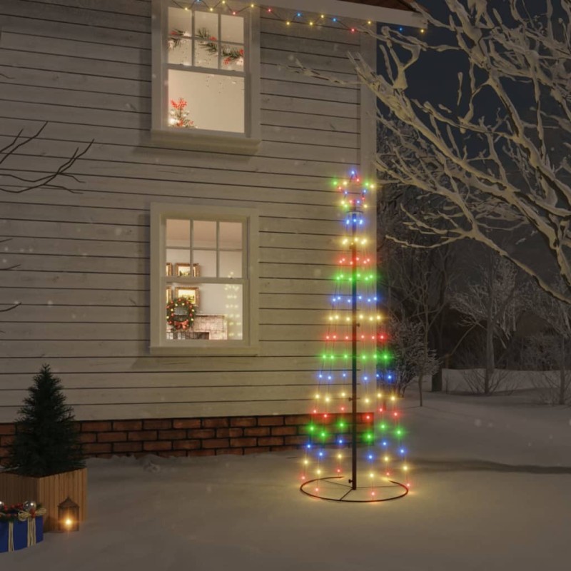 vidaXL Árbol de Navidad cónico 108 LED de colores 70x180 cm vidaXL Árbol de Navidad cónico 108 LED de colores 70x180 cm