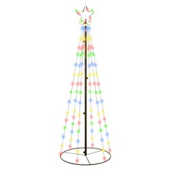 vidaXL Árbol de Navidad cónico 108 LED de colores 70x180 cm