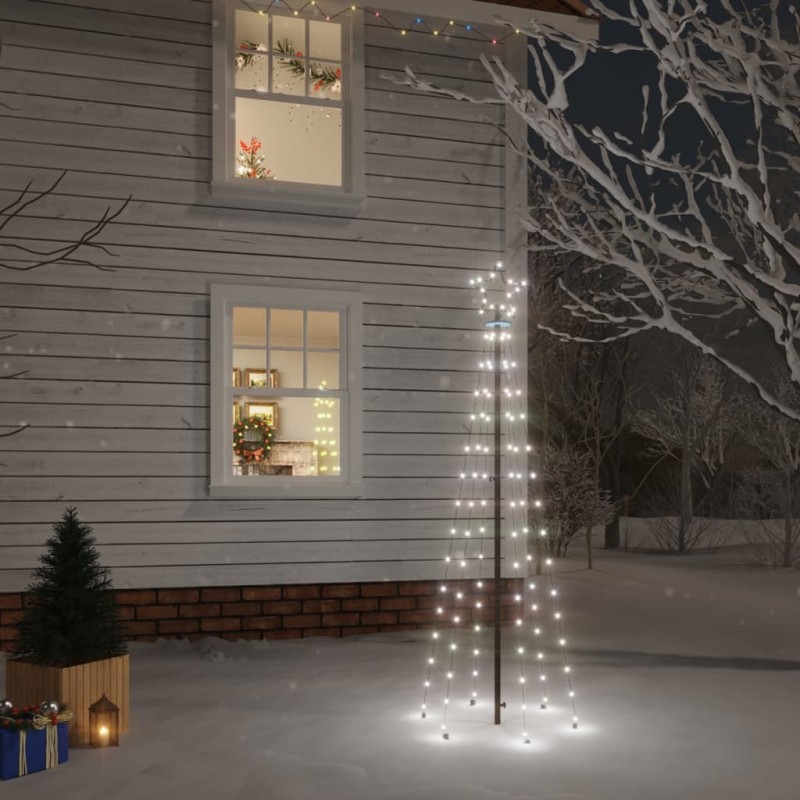 vidaXL Árbol de Navidad con pincho 108 LED blanco frío 180 cm vidaXL Árbol de Navidad con pincho 108 LED blanco frío 180 cm
