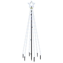 vidaXL Árbol de Navidad con pincho 108 LED blanco frío 180 cm