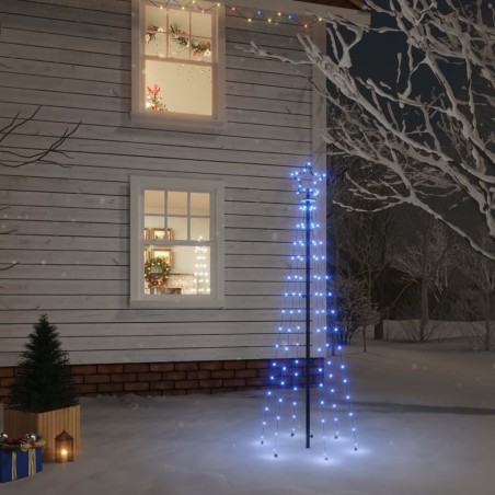 vidaXL Árbol de Navidad con pincho 108 LED azul 180 cm