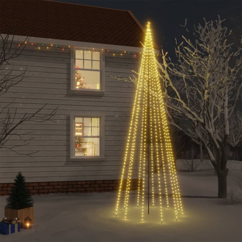 vidaXL Árbol de Navidad con pincho 732 LED blanco cálido 500 cm vidaXL Árbol de Navidad con pincho 732 LED blanco cálido 500 cm