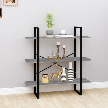 vidaXL Estantería madera contrachapada gris Sonoma 100x30x105 cm