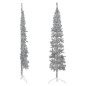 vidaXL Medio árbol de Navidad artificial con soporte plateado 210 cm vidaXL Medio árbol de Navidad artificial con soporte plateado 210 cm