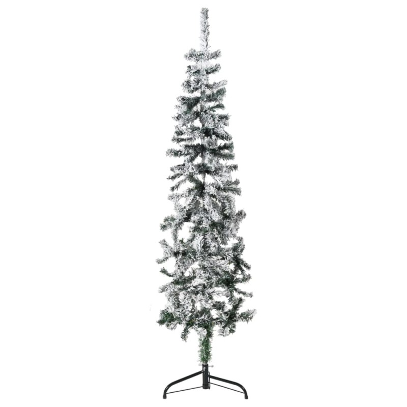 vidaXL Mitad árbol Navidad artificial delgado con nieve 150 cm vidaXL Mitad árbol Navidad artificial delgado con nieve 150 cm