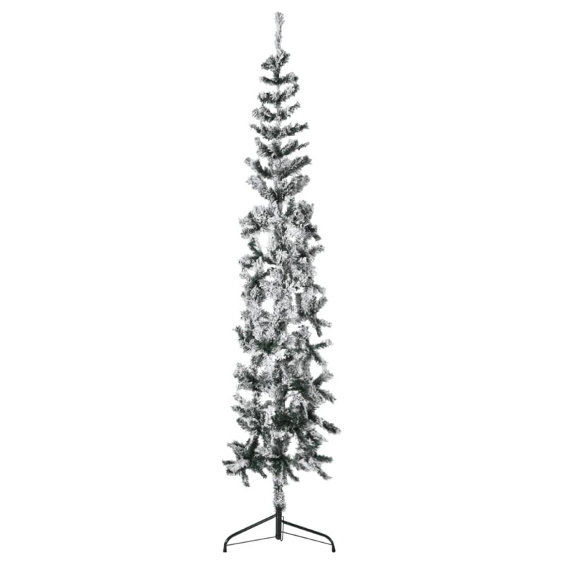 vidaXL Mitad árbol Navidad artificial delgado con nieve 210 cm vidaXL Mitad árbol Navidad artificial delgado con nieve 210 cm