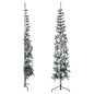 vidaXL Mitad árbol Navidad artificial delgado con nieve 210 cm vidaXL Mitad árbol Navidad artificial delgado con nieve 210 cm