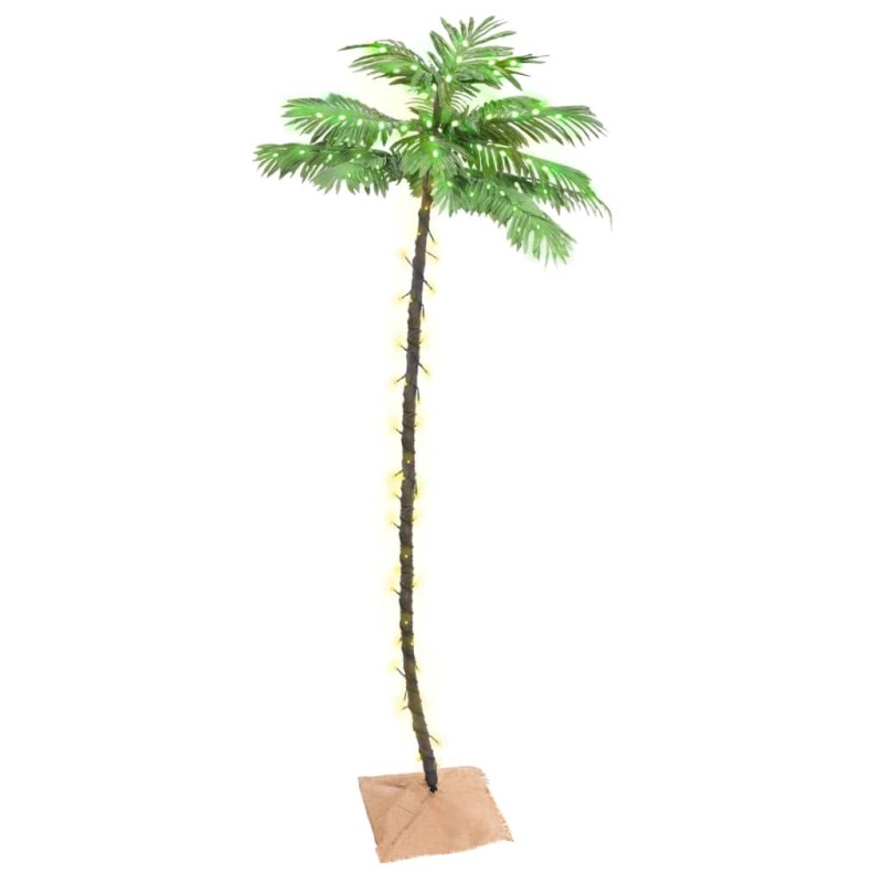 vidaXL Palmera artificial con 136 LED blanco cálido 220 cm vidaXL Palmera artificial con 136 LED blanco cálido 220 cm