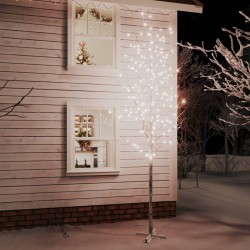 vidaXL Abedul artificial blanco con 672 LEDs blanco cálido 400 cm