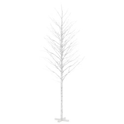 vidaXL Abedul artificial blanco con 672 LEDs blanco cálido 400 cm