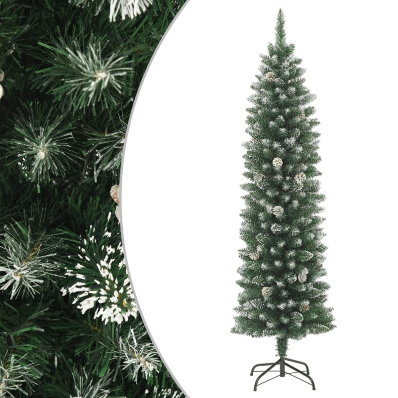 vidaXL Árbol de Navidad artificial estrecho con soporte PVC 180 cm vidaXL Árbol de Navidad artificial estrecho con soporte PVC 180 cm