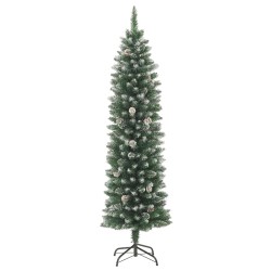 vidaXL Árbol de Navidad artificial estrecho con soporte PVC 180 cm